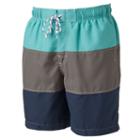 Big & Tall Croft & Barrow&reg; Colorblock Microfiber Swim Trunks, Men's, Size: 2xb, Turquoise/blue (turq/aqua)