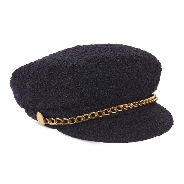 Women's Scala Boucle Chained Fisherman Cap, Black