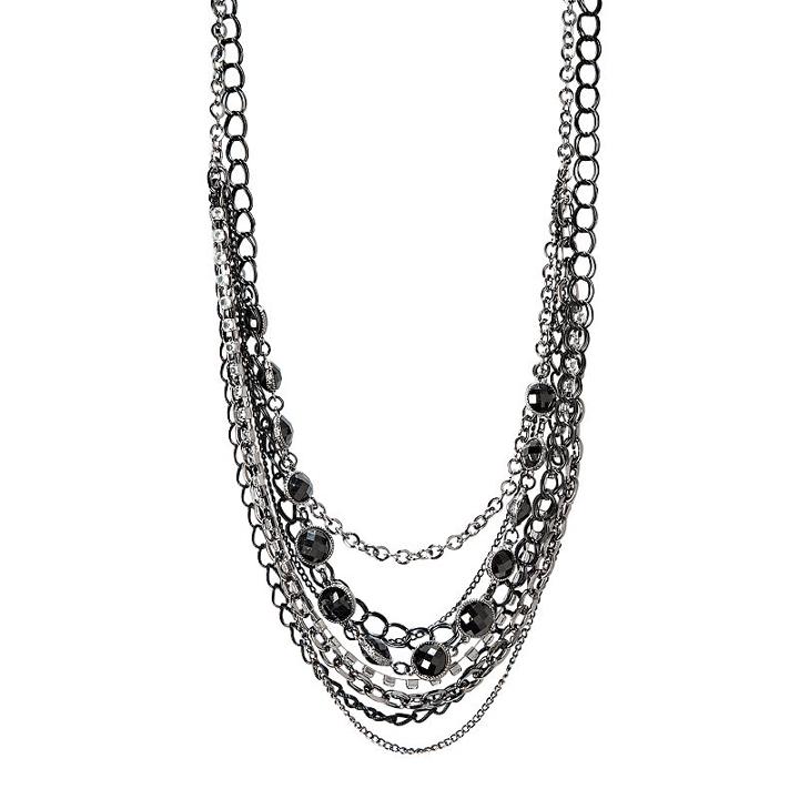 Simply Vera Vera Wang Jet-tone Multistrand Necklace, Women's, Black