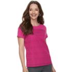Petite Croft & Barrow&reg; Mixed Lace Short Sleeve Tee, Women's, Size: Xl Petite, Med Pink