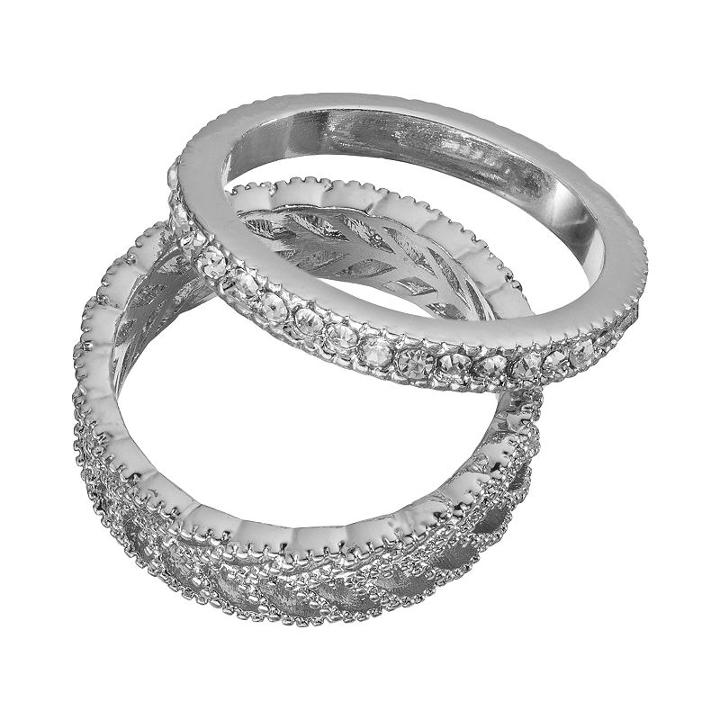 Lc Lauren Conrad Leaf Ring Set, Women's, Size: 10, Ovrfl Oth