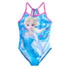 Disney's Frozen 4-6x Elsa Racerback One-piece Swimsuit, Girl's, Size: 5-6, Blue