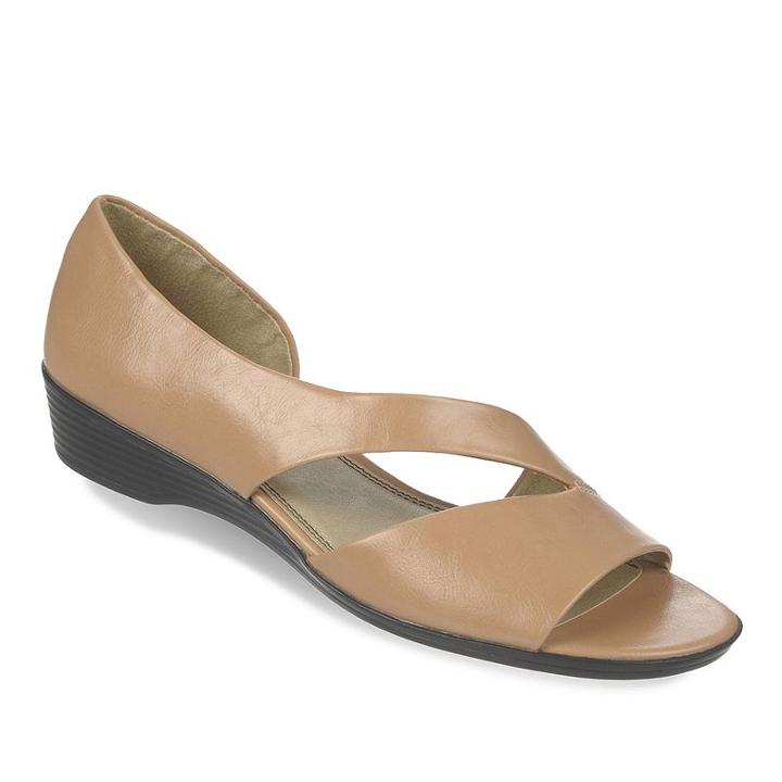 Lifestride Magda Women's Cutout Sandals, Size: Medium (7), Beig/green (beig/khaki)