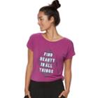 Women's Gaiam Intention Graphic-print Yoga Tee, Size: Medium, Dark Grey