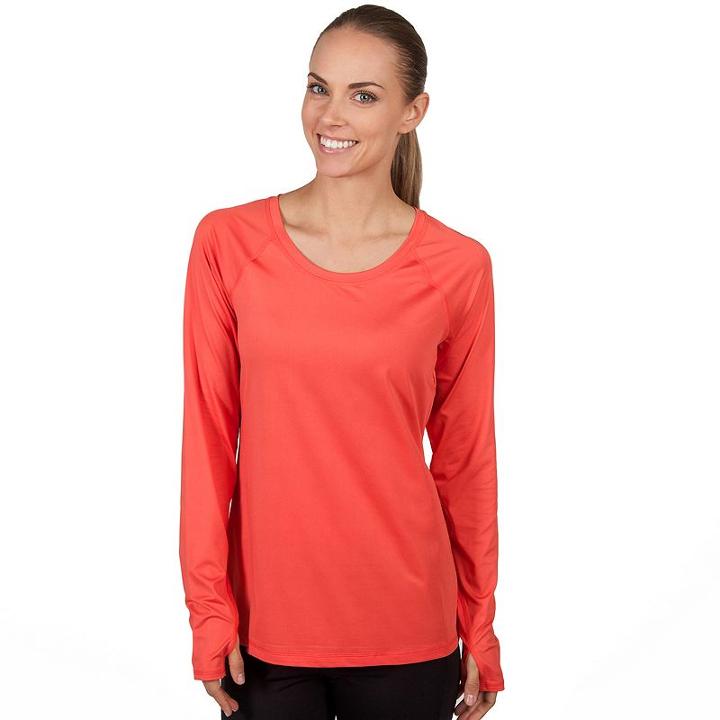 Women's Jockey Sport Ergo Performance Long Sleeve Tee, Size: Small, Med Orange