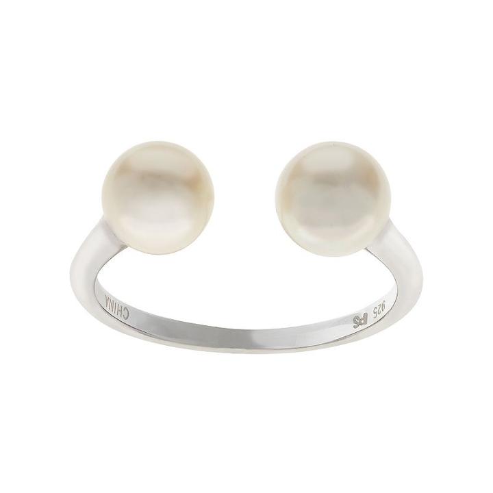 Pearlustre By Imperial Sterling Silver Freshwater Cultured Pearl Open Ring, Women's, Size: 7, White