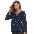 Women's Apt. 9&reg; Criss-cross Chiffon Top, Size: Xl, Dark Blue