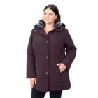 Plus Size Croft & Barrow&reg; Faux-fur Collar Quilted Stadium Jacket, Women's, Size: 2xl, Red Other