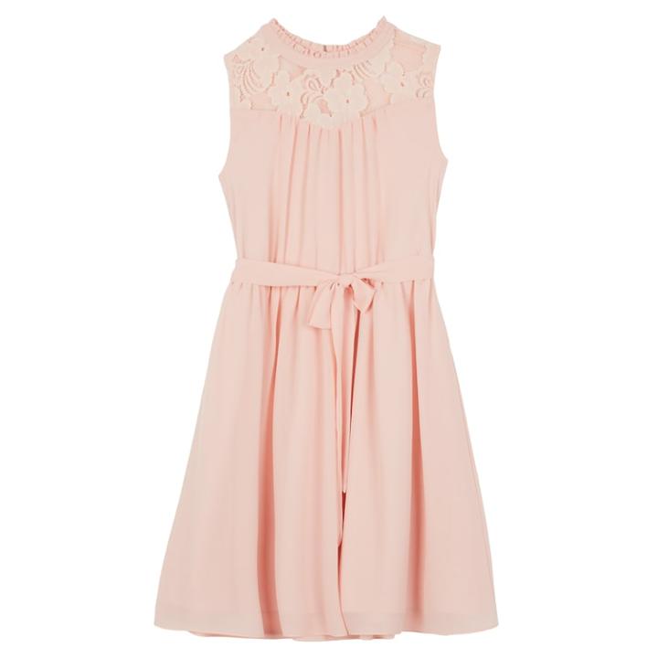 Girls 7-16 Iz Amy Byer Georgette Lace Yoke A-line Dress, Size: 12, Light Pink