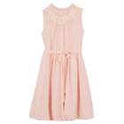 Girls 7-16 Iz Amy Byer Georgette Lace Yoke A-line Dress, Size: 12, Light Pink
