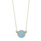 14k Gold Aquamarine Bead Necklace, Women's, Size: 18, Blue