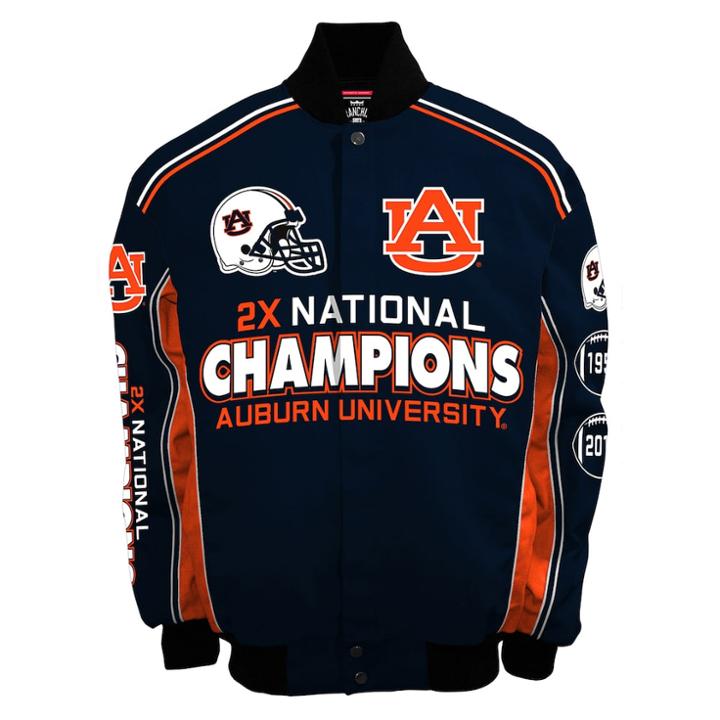 Men's Franchise Club Auburn Tigers Commemorative Varsity Jacket, Size: 3xl, Black