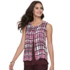 Women's Elle&trade; Print Split-front Tank, Size: Xs, Med Purple