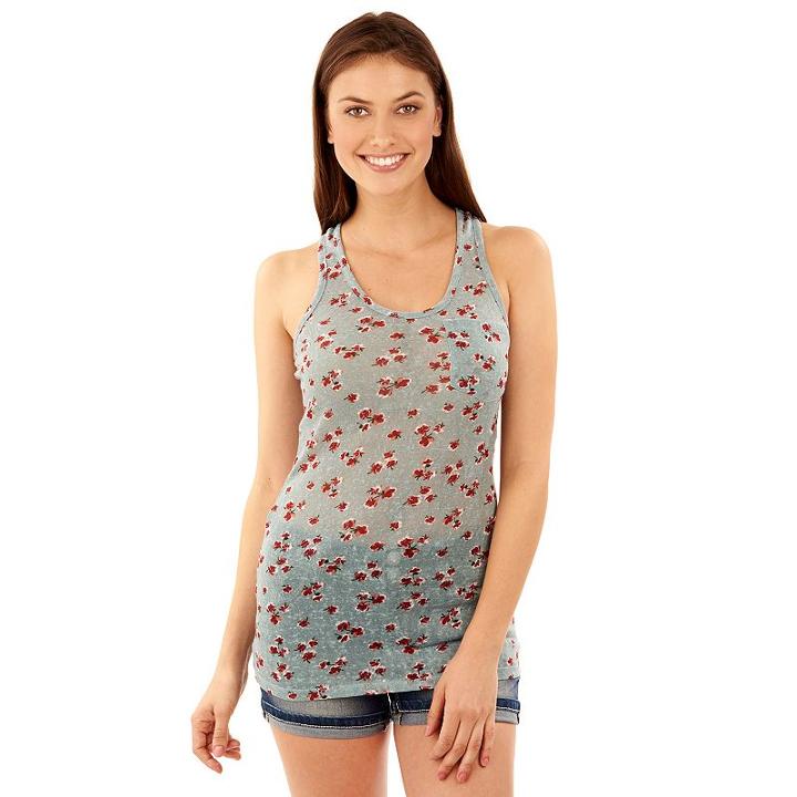Juniors' Wallflower Print Pocket Racerback Tank, Teens, Size: Medium, Grey Other