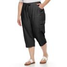 Plus Size Gloria Vanderbilt Tatiana Cargo Capris, Women's, Size: 1xl, Black