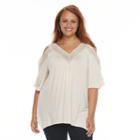 Plus Size French Laundry Cold-shoulder Shark-bite Top, Women's, Size: 1xl, Beige Oth