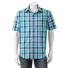 Men's Croft & Barrow&reg; True Comfort Classic Fit Stretch Patterned Button Down Shirt, Size: Xxl, Turquoise/blue (turq/aqua)