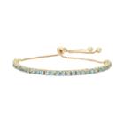14k Gold Over Silver Blue Topaz Lariat Bracelet, Women's, Size: 9