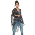 Mudd&reg; Paisley Print Topper Wrap, Women's, Black