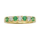 The Regal Collection Emerald And 1/3 Carat T.w. Igl Certified Diamond 14k Gold Ring, Women's, Size: 8, Green
