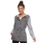 Juniors' Mudd&reg; Knit Sleeve Utility Jacket, Teens, Size: Xl, Grey