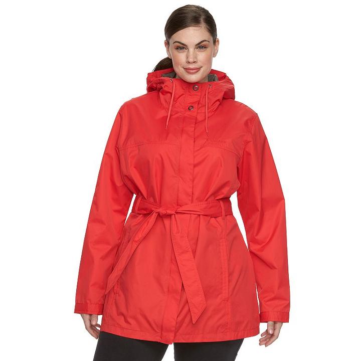 Plus Size Columbia Spring Run Hooded Trench Jacket, Women's, Size: 1xl, Brt Pink