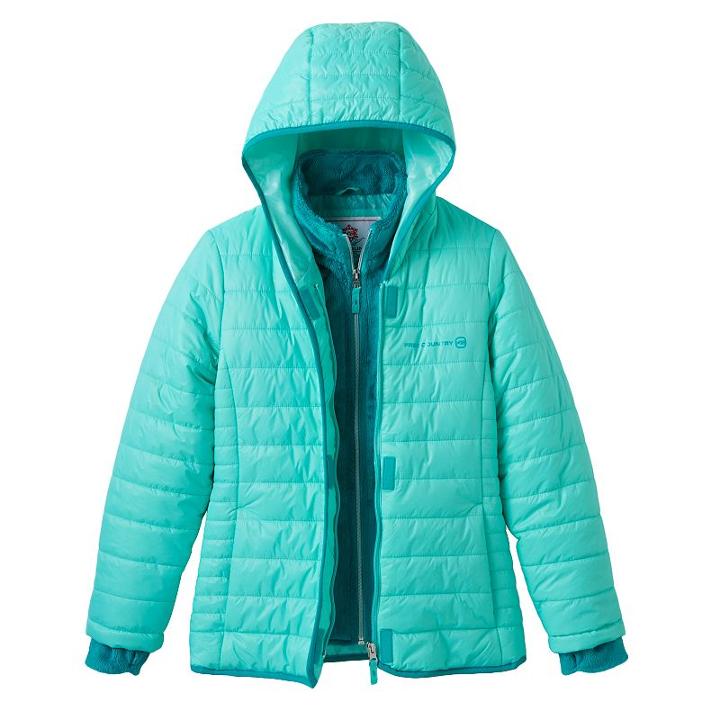 Girls 7-16 Free Country Quilted Midweight Jacket, Girl's, Size: M(10-12), Green Oth