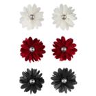 Girls 4-16 6-pk. Flower Hair Clips, Dark Red