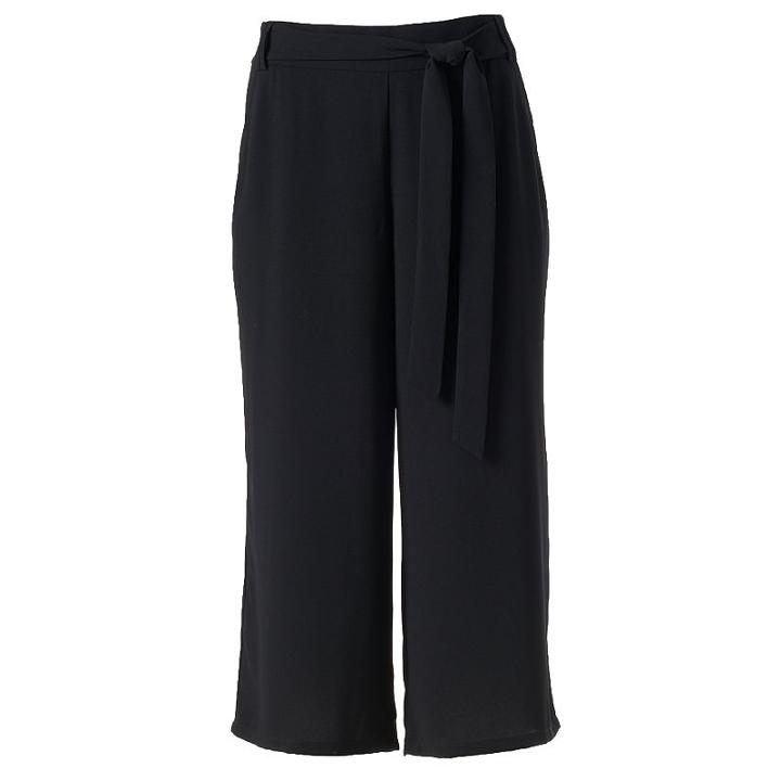 Women's Studio 253 Crepe Culotte Pants, Size: Small, Black