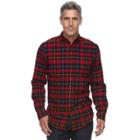 Big & Tall Croft & Barrow&reg; True Comfort Plaid Classic-fit Flannel Button-down Shirt, Men's, Size: Xl, Black