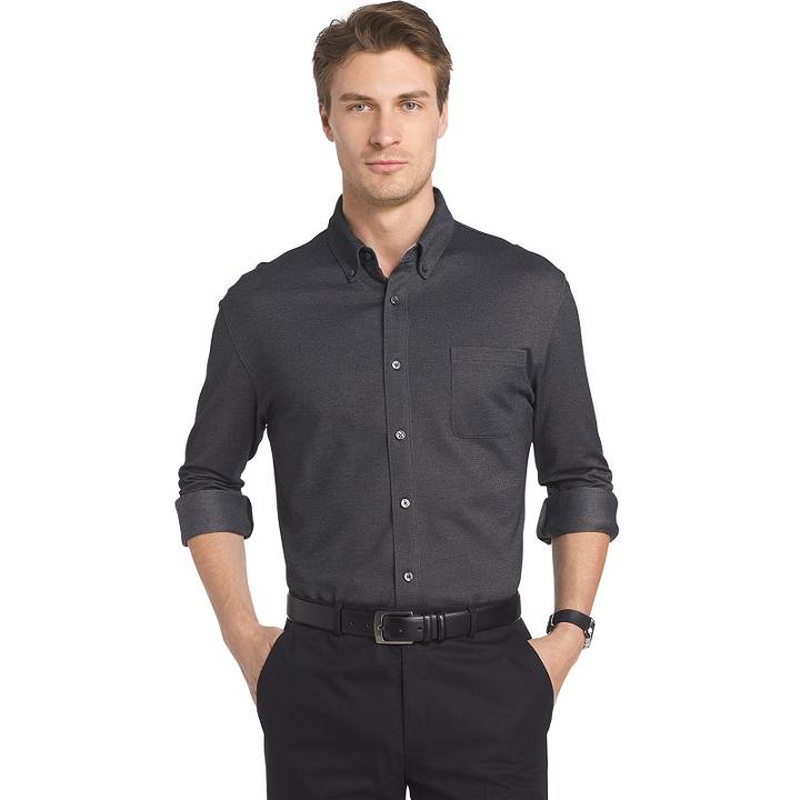 Men's Van Heusen Traveler Classic-fit Button-down Shirt, Size: Xxl, Grey Other