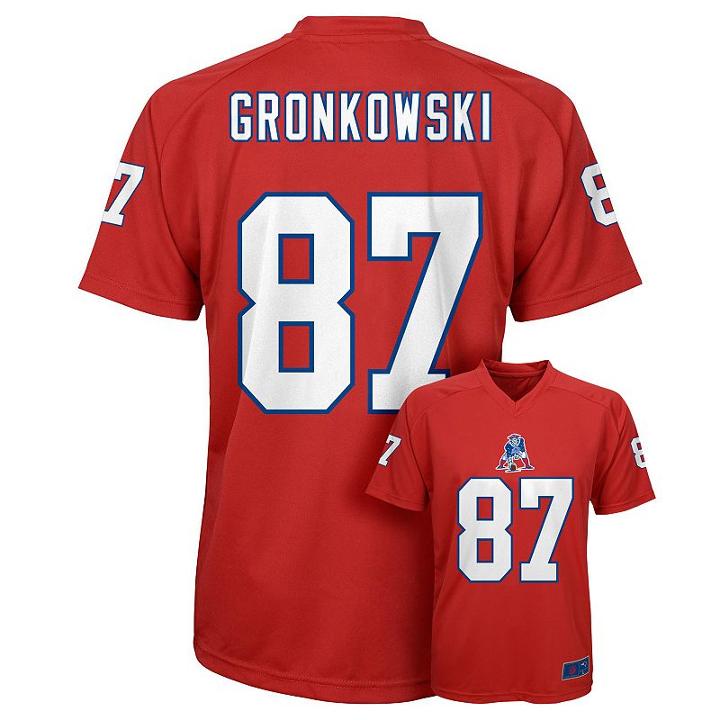 Boys 8-20 New England Patriots Rob Gronkowski Replica Jersey, Boy's, Size: L(14/16), Red