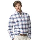 Chaps, Men's Classic-fit Plaid Stretch Oxford Button-down Shirt, Size: Small, Blue