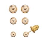 14k Gold Ball Stud Earring Set, Women's, Yellow