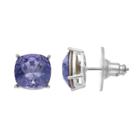 Brilliance Silver Plated Stud Earrings With Swarovski Crystals, Women's, Purple