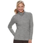 Women's Croft & Barrow&reg; Ribbed Turtleneck Sweater, Size: Large, Med Grey