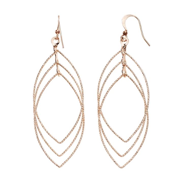 Nickel Free Triple Marquise Drop Earrings, Women's, Pink