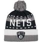 Men's Adidas Brooklyn Nets Pom Cuffed Beanie, Multicolor