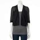 Women's Apt. 9&reg; Essential Pleated Crop Cardigan, Size: Xs, Black