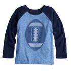 Baby Boy Jumping Beans&reg; Football Long Sleeve Slubbed Raglan Graphic Tee, Size: 18 Months, Med Blue