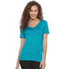 Women's Apt. 9&reg; Essential V-neck Tee, Size: Xxl, Turquoise/blue (turq/aqua)