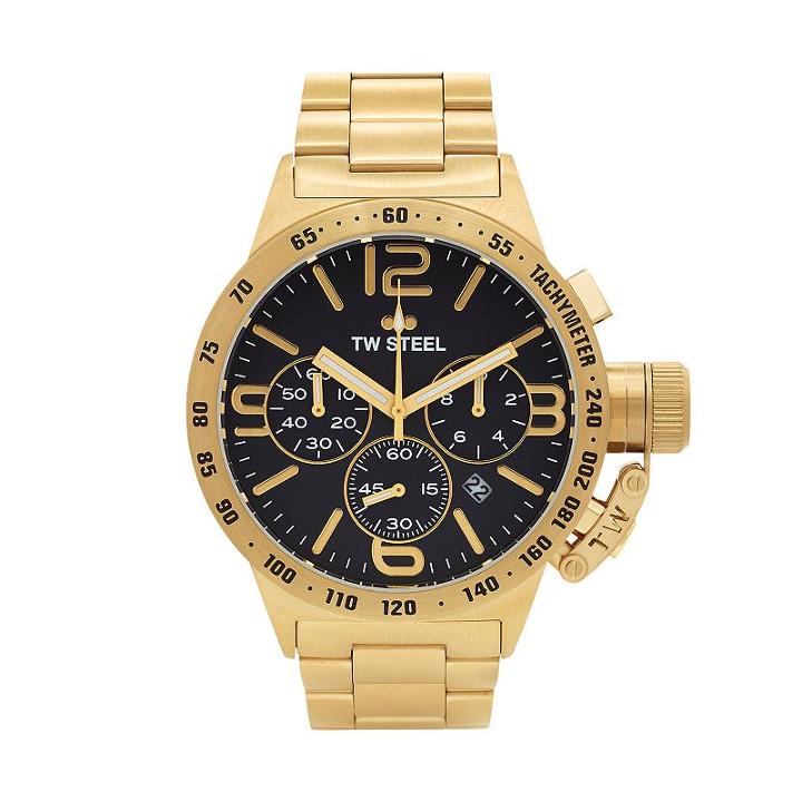 Tw Steel Men's Canteen 14k Gold Over Stainless Steel Chronograph Watch - Cb93, Yellow