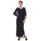Women's Connected Apparel Metallic Chiffon Popover Evening Gown, Size: 16, Blue (navy)