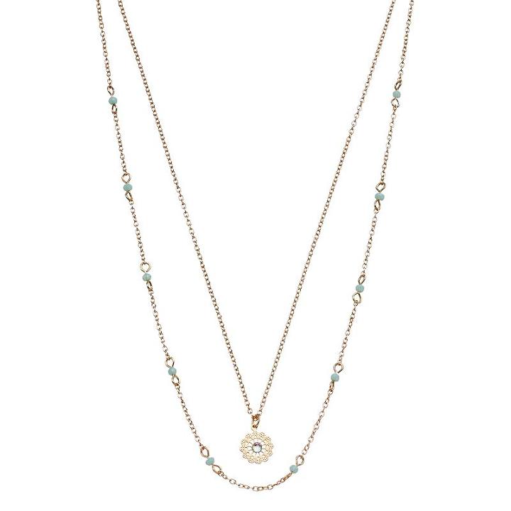 Lc Lauren Conrad Layered Openwork Starburst Pendant Necklace, Women's, Turq/aqua