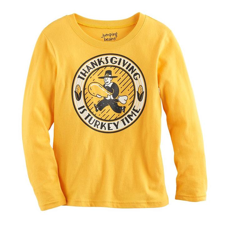 Boys 4-10 Jumping Beans&reg; Thanksgiving Softest Graphic Tee, Size: 7, Gold