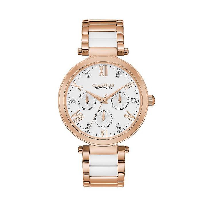 Caravelle New York By Bulova Women's Crystal Stainless Steel & Ceramic Watch- 44n108, Multicolor