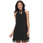 Juniors' Candie's&reg; Choker Tie-neck Shift Dress, Teens, Size: Xl, Black