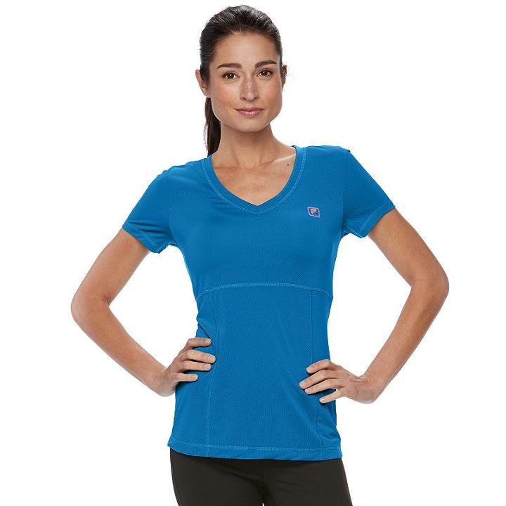 Women's Fila Sport&reg; V-neck Mesh Tee, Size: Small, Blue