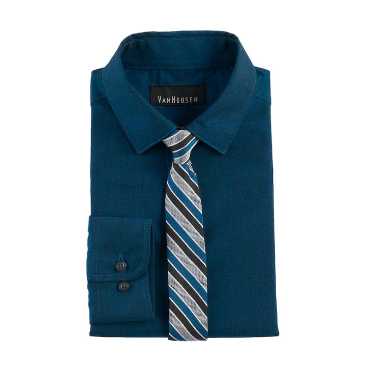Boys 8-20 Van Heusen Iridescent Shirt & Tie Set, Size: 18-20, Green Oth