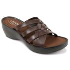 Eastland Poppy Women's Strappy Slide Wedge Sandals, Size: Medium (11), Dark Brown
